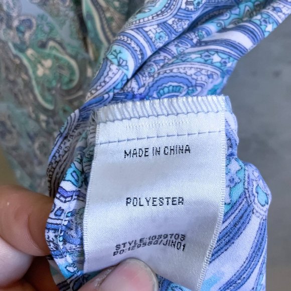 BNWT TABLE EIGHT Blue Paisley Print V-Neck Sleeveless Casual Top - Size 16 - Picture 5 of 5